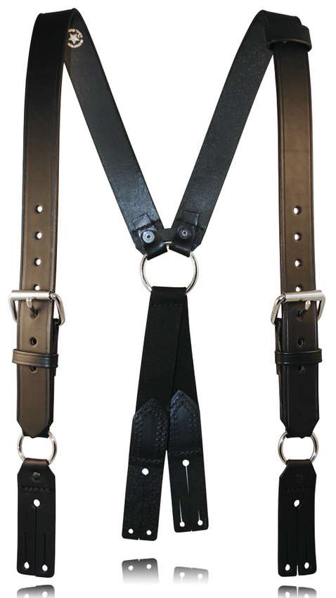 Firefighter's Leather Suspenders (Brown) - 9175-BR