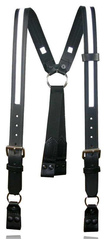Firefighter's Leather Suspenders w/ Reflective (Loop Attachment) - 9177R