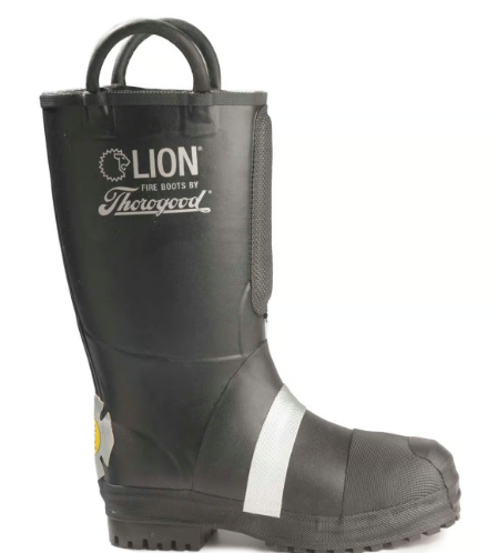 LION Thorogood HellFire Men's Felt Insulated 14" Pull-On Rubber Structural Boot 807-6003