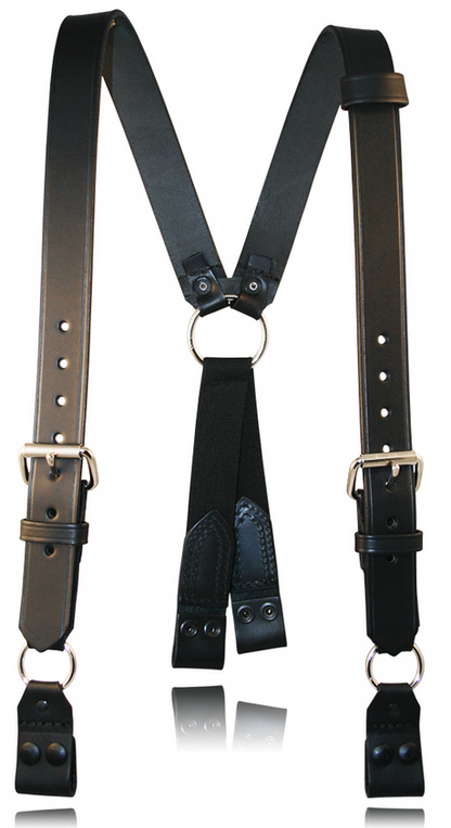 Boston Leather 9177ABS Firefighter Suspenders – Loop Attachment with ABS Ring