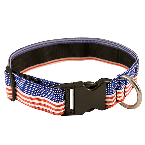 1-1/2" Decorative Embroidered Police K-9 Collar - Patriotic - 8150-5