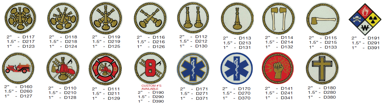 Five Crossed Bugles Decal - 2, 1.5, or 1 Inch Diameter