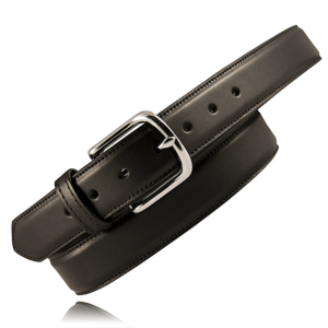 1-1/2" Leather Dress Belt - Black - Plain - 6450-B-P