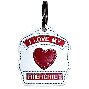 I Love My Firefighter Mini Shield Key Chain - MINI-LOVE