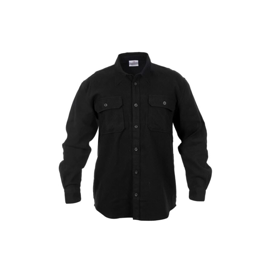 Rothco Heavy Weight Solid Flannel Shirt (Black) - 4637 Rothco 1