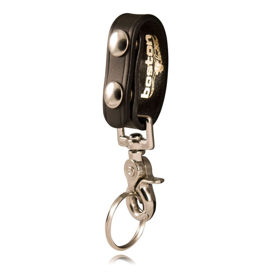 Leather Belt Keeper w/ Deluxe Swivel Key Snap - High Gloss - 5436-B-C Boston Leather 1