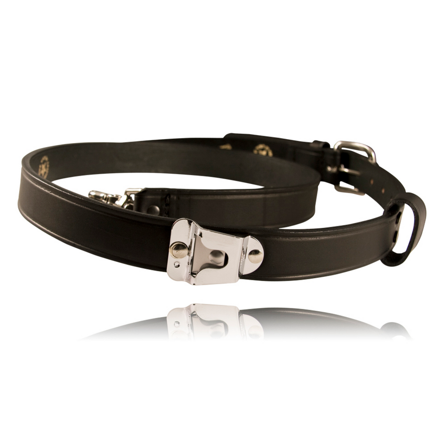 Firefighter's Radio Strap w/ Reflective Strip and Motorola Clip (Brown) - 6542R-BR Boston Leather 2