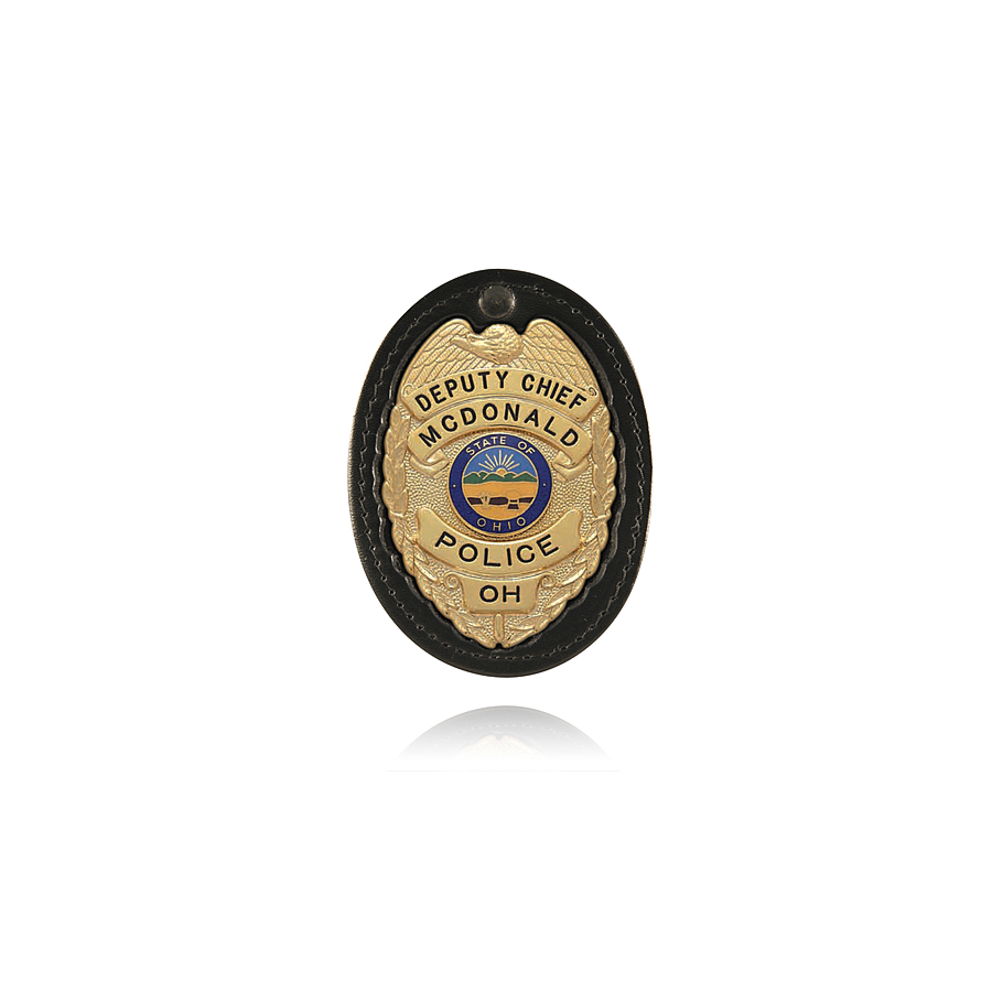 Recessed Oval Clip-On Badge Holder - 700-B-P Boston Leather 2