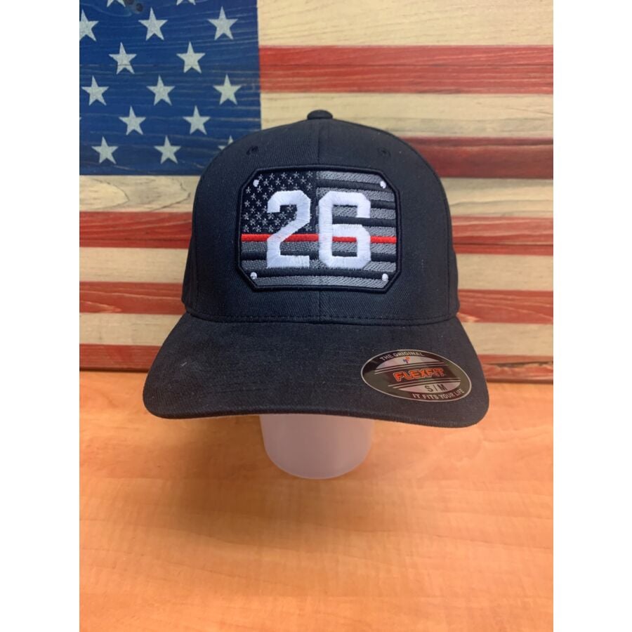 FlexFit Hat w/ Red Line Flag and Number Conway Shield 1