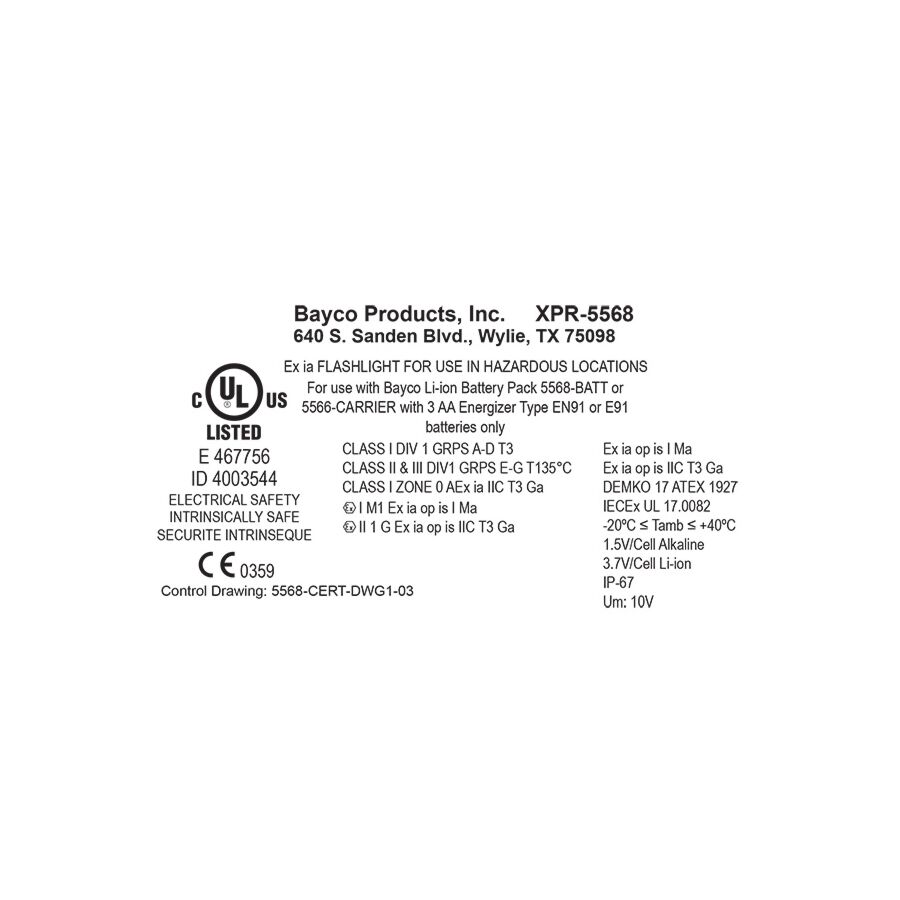 Night Stick INTRANT Intrinsically Safe Dual-Light Angle Light (Rechargeable) - XPR-5568GX Bayco Products, Inc 11