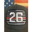 FlexFit Hat w/ Red Line Flag and Number Conway Shield 3