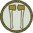 Two Side by Side Axes Decal - 2, 1.5, or 1 Inch Diameter
