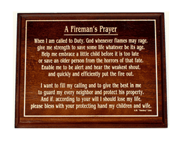 A Fireman's Prayer Plaque - FFPP