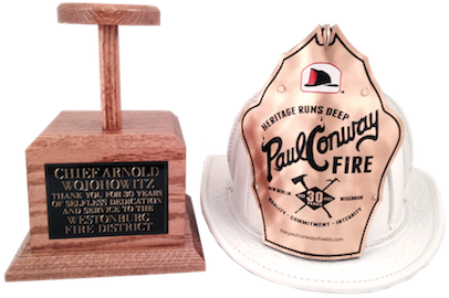 Helmet Stand Display w/ Plaque